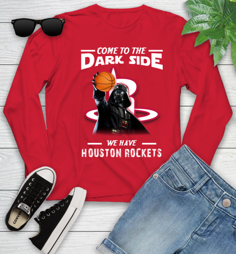 NBA Come To The Dark Side We Have Houston Rockets Star Wars Darth Vader Basketball Youth Long Sleeve 11