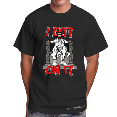 Air Jordan 5 Cement Matching Sneaker Shirt Lincoln I Got On It White And Red Sneaker Shirt