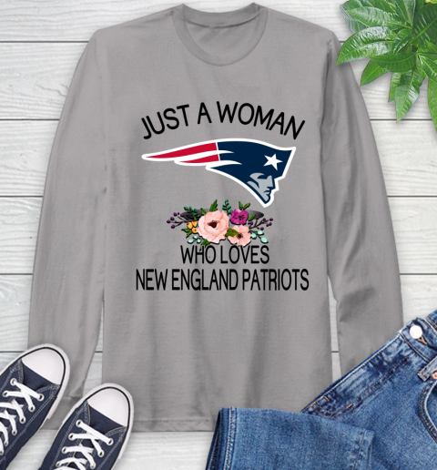 NFL Just A Woman Who Loves New England Patriots Football Sports Long Sleeve T-Shirt 4