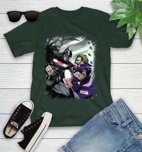 Detroit Red Wings NHL Hockey Batman Fighting Joker DC Comics Youth T-Shirt 5