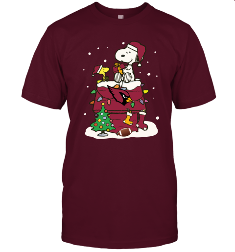 wrxs a happy christmas with arizona cardinals snoopy jersey t shirt 60 front maroon
