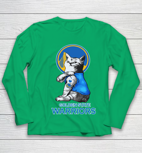 NBA Basketball My Cat Loves Golden State Warriors Youth Long Sleeve 4