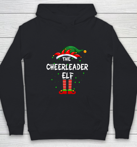 Cheerleader Elf Family Matching Group Funny Christmas Pajama Youth Hoodie