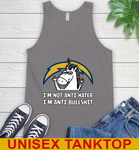 Los Angeles Chargers NFL Football Unicorn I'm Not Anti Hater I'm Anti Bullshit Tank Top 7