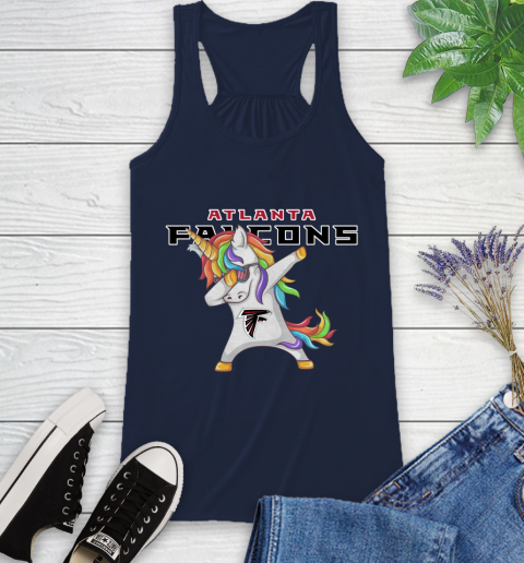Atlanta Falcons NFL Football Funny Unicorn Dabbing Sports Racerback Tank 12