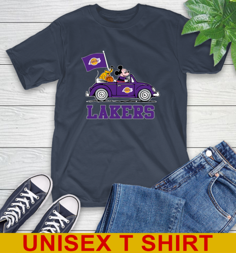 NBA Basketball Los Angeles Lakers Pluto Mickey Driving Disney Shirt T-Shirt 4