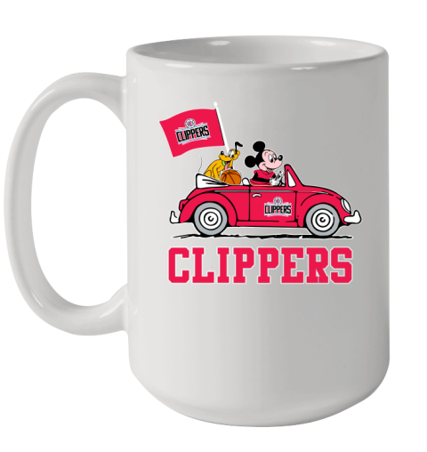 NBA Basketball LA Clippers Pluto Mickey Driving Disney Shirt Ceramic Mug 15oz