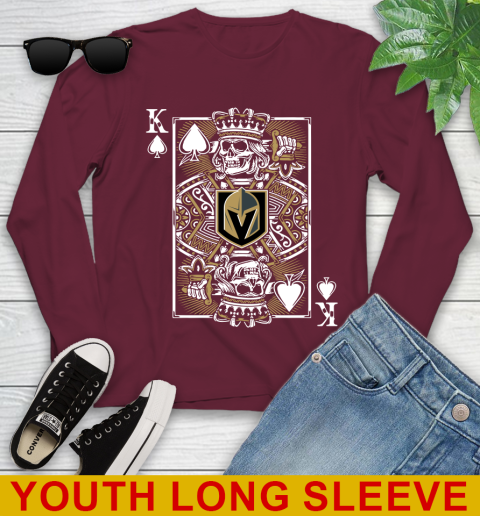 Vegas Golden Knights NHL Hockey The King Of Spades Death Cards Shirt Youth Long Sleeve 6