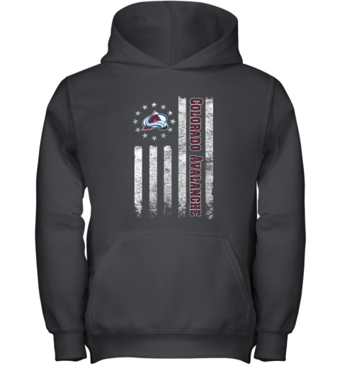 NHL American Flag Hockey Sports Colorado Avalanche Youth Hoodie