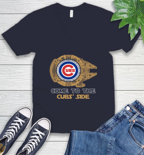 MLB Come To The Chicago Cubs Side Star Wars Baseball Sports V-Neck T-Shirt 2