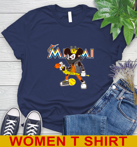 Miami Marlins MLB Baseball Mickey Peace Sign Sports Women's T-Shirt 13 Miami Marlins MLB Baseball Mickey Peace Sign Sports Women's T-Shirt - Image 13
