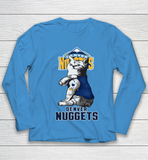 NBA Basketball My Cat Loves Denver Nuggets Youth Long Sleeve 5
