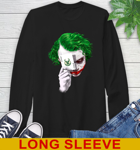 Milwaukee Bucks NBA Basketball Joker Card Shirt Long Sleeve T-Shirt Milwaukee Bucks NBA Basketball Joker Card Shirt Long Sleeve T-Shirt