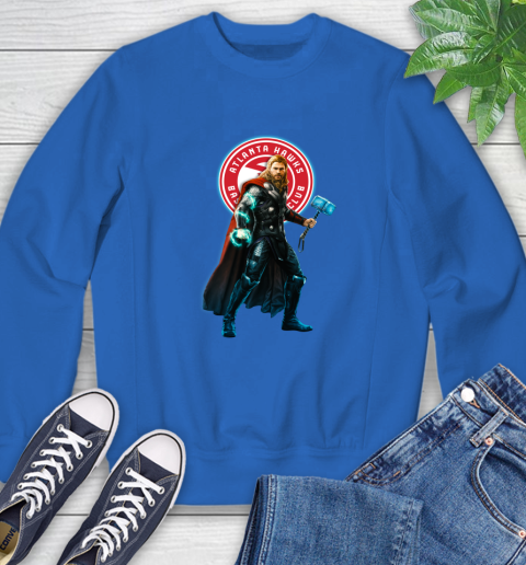 NBA Thor Avengers Endgame Basketball Atlanta Hawks Sweatshirt 8