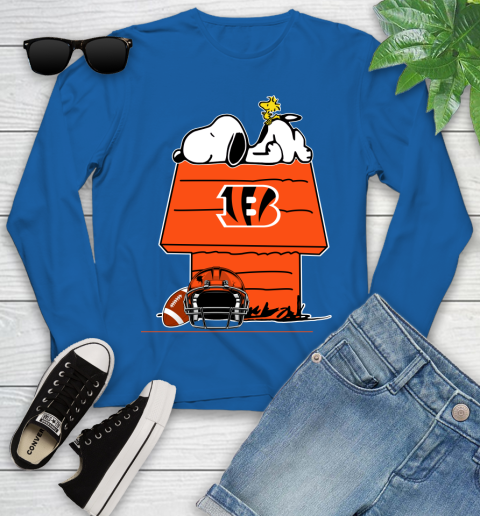 Cincinnati Bengals NFL Football Snoopy Woodstock The Peanuts Movie Youth Long Sleeve 9