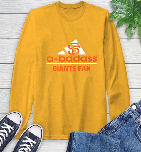 MLB A Badass San Francisco Giants Fan Adidas Baseball Sports Long Sleeve T-Shirt 2