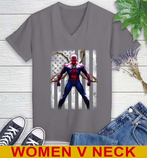 MLB Baseball Milwaukee Brewers Spider Man Avengers Marvel American Flag Shirt Women's V-Neck T-Shirt 12 MLB Baseball Milwaukee Brewers Spider Man Avengers Marvel American Flag Shirt Women's V-Neck T-Shirt - Image 12