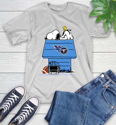 Tennessee Titans NFL Football Snoopy Woodstock The Peanuts Movie T-Shirt
