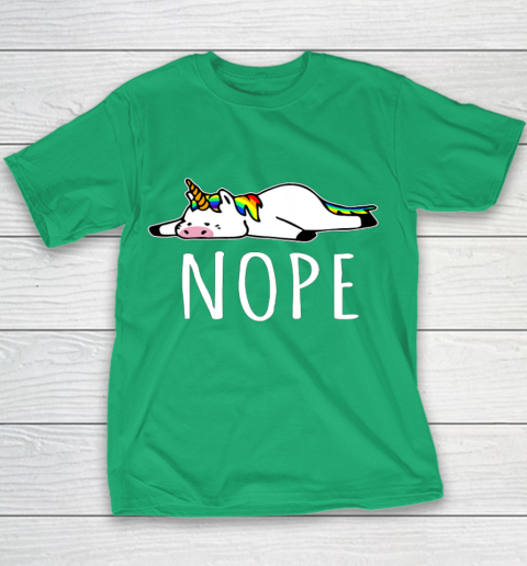 Nope Unicorn T Shirt Nah Not Gonna Do It Funny Lazy Gift Youth T-Shirt 3