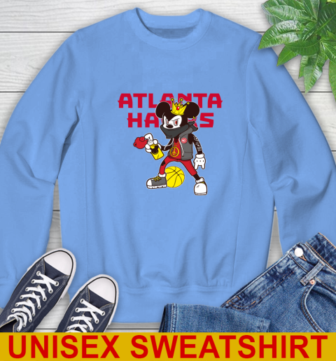 Atlanta Hawks NBA Basketball Mickey Peace Sign Sports Sweatshirt 11