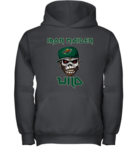 NHL Minnesota Wild Iron Maiden Rock Band Music Hockey Sports 6A35mRA1uHY youth hoodie 43 95 151514 front black