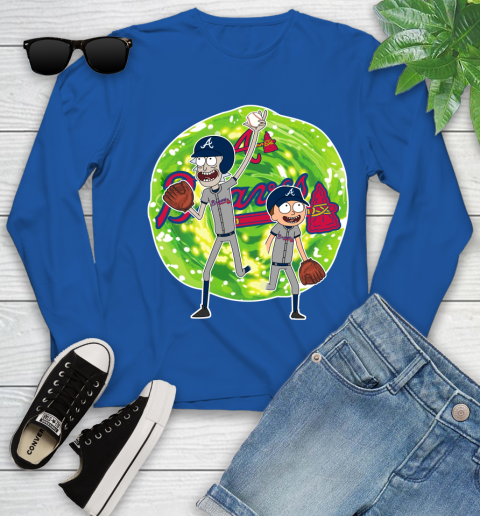 MLB Atlanta Braves Rick And Morty Baseball Sports Youth Long Sleeve 9