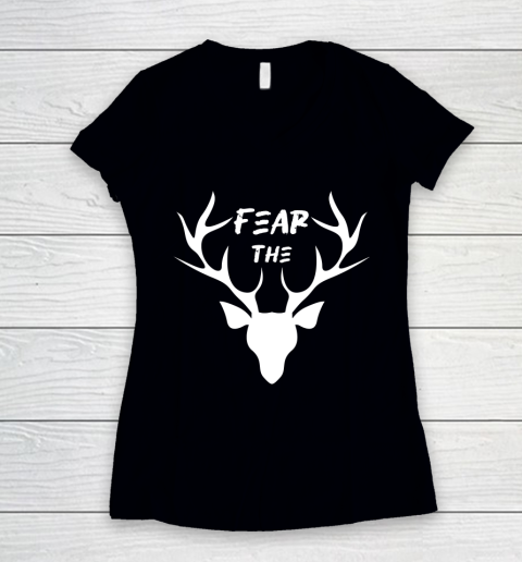 Bucks championship shirt  NBA championship fear the Deer shirt Women's V-Neck T-Shirt