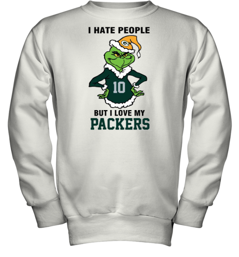I Hate People But I Love My Packers Green Bay Packers NFL Teams Youth Sweatshirt