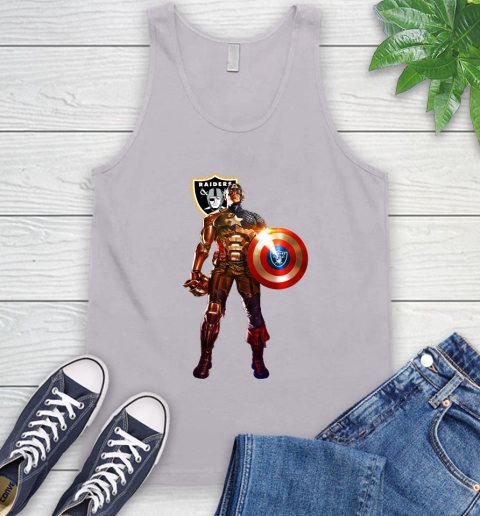 NFL Captain America Marvel Avengers Endgame Football Sports Oakland Raiders Tank Top 4