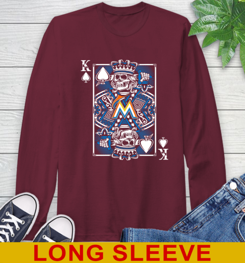 Miami Marlins MLB Baseball The King Of Spades Death Cards Shirt Long Sleeve T-Shirt 7