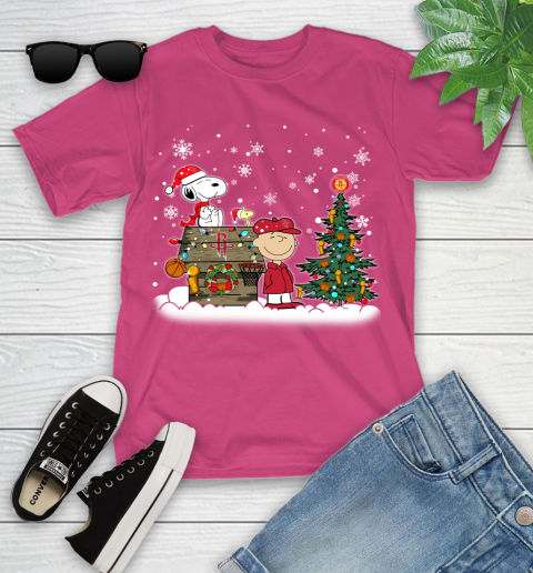 Houston Rockets NBA Basketball Christmas The Peanuts Movie Snoopy Championship Youth T-Shirt 11