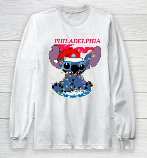 Philadelphia 76ers NBA noel stitch Basketball Christmas Long Sleeve T-Shirt