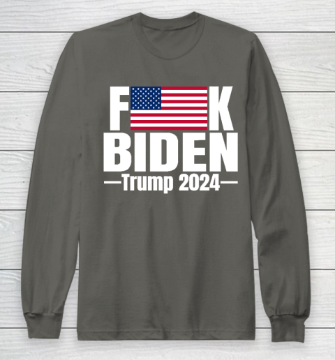 Fuck Biden American Flag Trump 2024 Long Sleeve T-Shirt 5