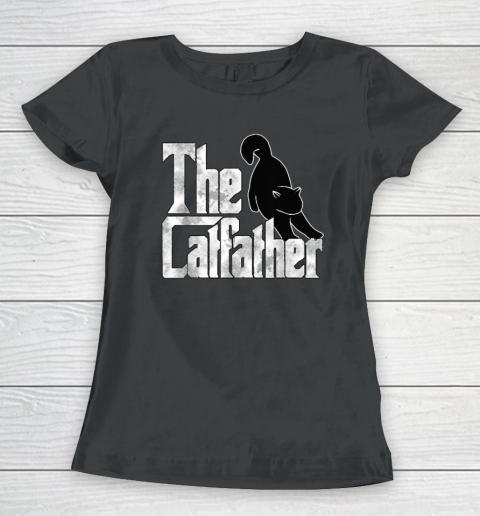 The Catfather Black Cat Father Mafia Whiskers Male Daddy Women's T-Shirt