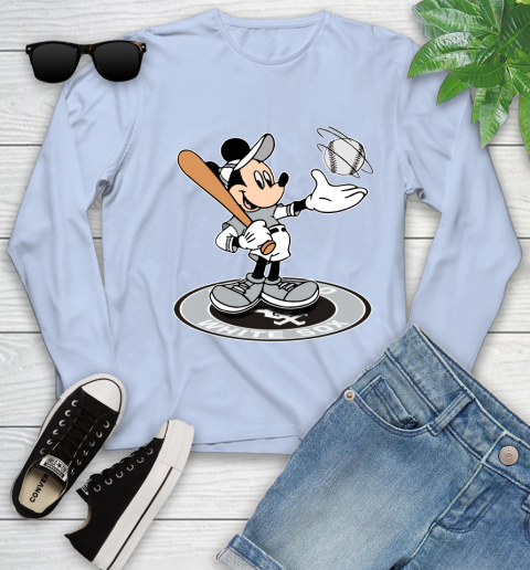 MLB Baseball Chicago White Sox Cheerful Mickey Disney Shirt Youth Long Sleeve 9