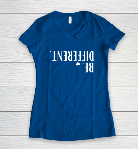 Funny Upside Down Be Different Women's V-Neck T-Shirt 5