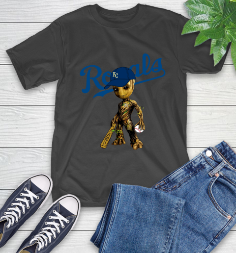 MLB Kansas City Royals Groot Guardians Of The Galaxy Baseball T-Shirt 2