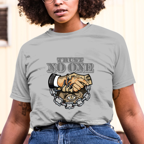 Air Jordan 1 NRG Gold Toe Matching Sneaker Tshirt Trust No One Eye Gold and White Jordan Tshirt