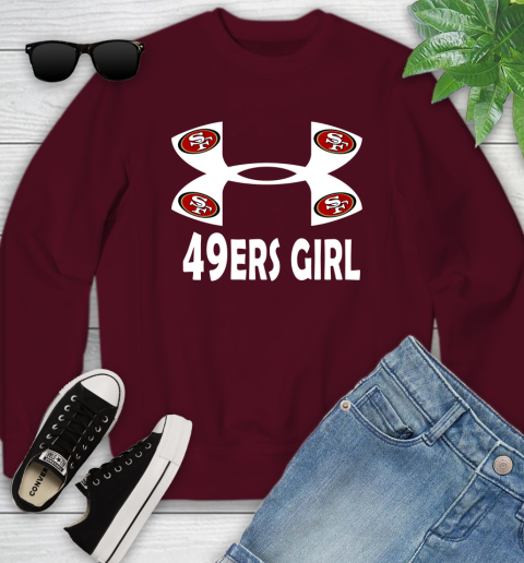 NFL San Francisco 49ers Girl Under Armour Football Sports Youth Sweatshirt 4