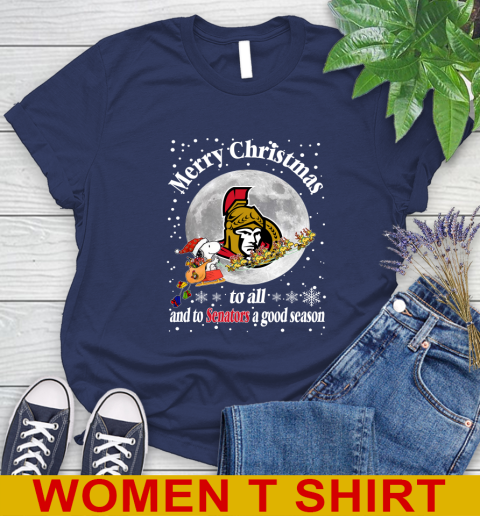 Ottawa Senators Merry Christmas To All And To Senators A Good Season NHL Hockey Sports Women's T-Shirt 12