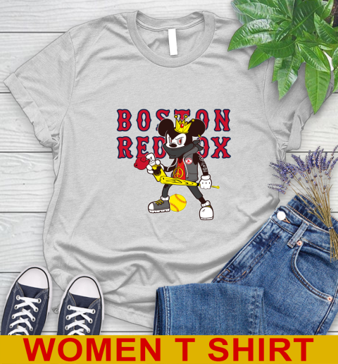 Boston Red Sox MLB Baseball Mickey Peace Sign Sports Women's T-Shirt