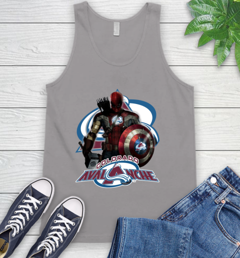 NHL Captain America Thor Spider Man Hawkeye Avengers Endgame Hockey Colorado Avalanche Tank Top 4