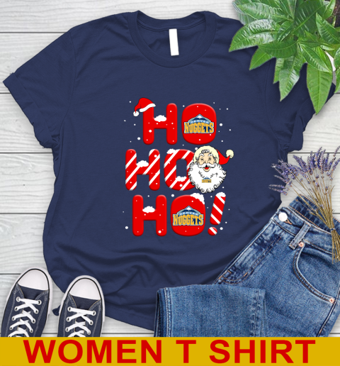 Denver Nuggets NBA Basketball Ho Ho Ho Santa Claus Merry Christmas Shirt Women's T-Shirt 12