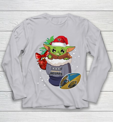Jacksonville Jaguars Christmas Baby Yoda Star Wars Funny Happy NFL Youth Long Sleeve 5