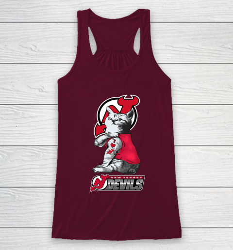 NHL My Cat Loves New Jersey Devils Hockey Racerback Tank 2