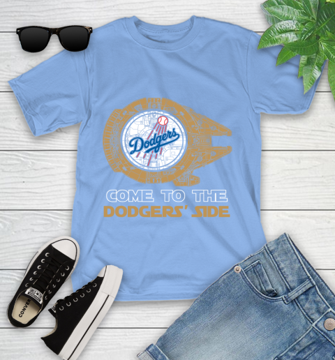 MLB Come To The Los Angeles Dodgers Side Star Wars Baseball Sports Youth T-Shirt 15