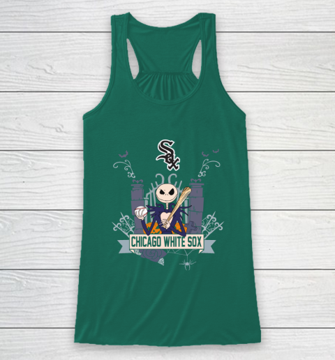 MLB Chicago White Sox Baseball Jack Skellington Halloween Racerback Tank 5