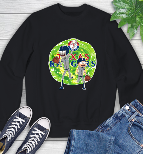 MLB Texas Rangers Rick And Morty Baseball Sports Sweatshirt 2