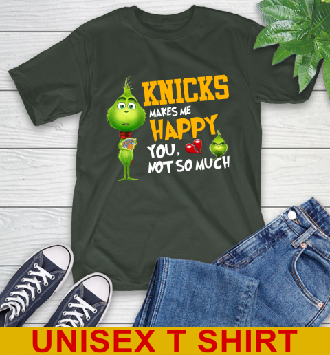 NBA New York Knicks Makes Me Happy You Not So Much Grinch Basketball Sports T-Shirt 6