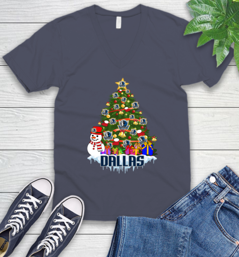 Dallas Mavericks Merry Christmas NBA Basketball Sports V-Neck T-Shirt 8
